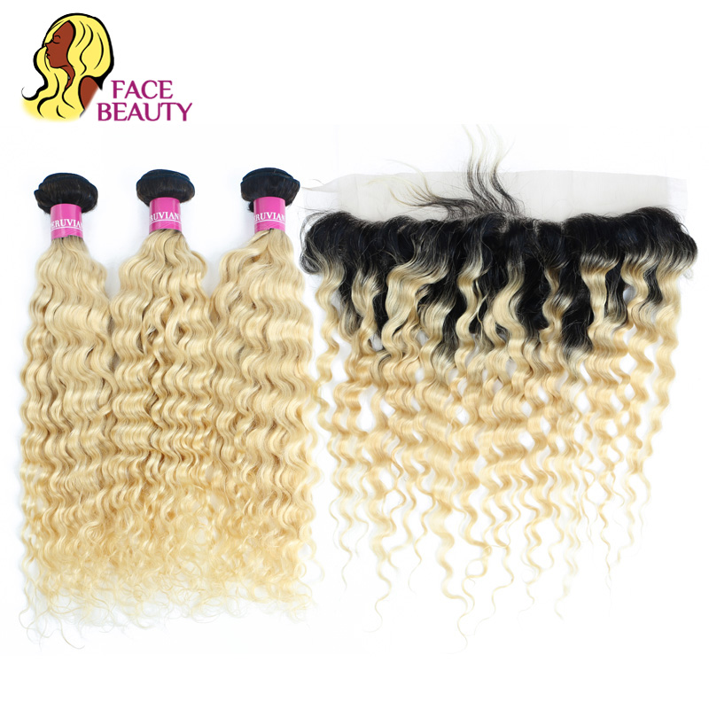 Facebeauty 1B 613 Blonde Ombre Remy Weft  ..